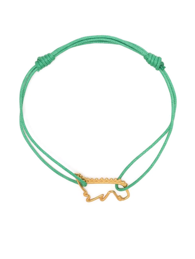Aliita Dino Cord Bracelet In Green