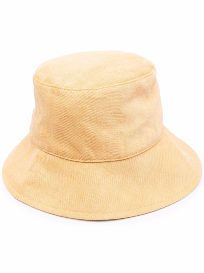 Isabel Marant Loiena Logo Denim Bucket Hat In Honey