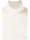 Holzweiler Roll-neck Ribbed Knit Bib Collar In Weiss