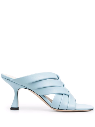 Wandler Louie Crossover-strap Mules In Blau