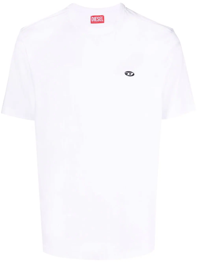 Diesel T-just-doval-pj Cotton T-shirt In Weiss