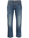 R13 Boy Straight-leg Cropped Jeans In Blau