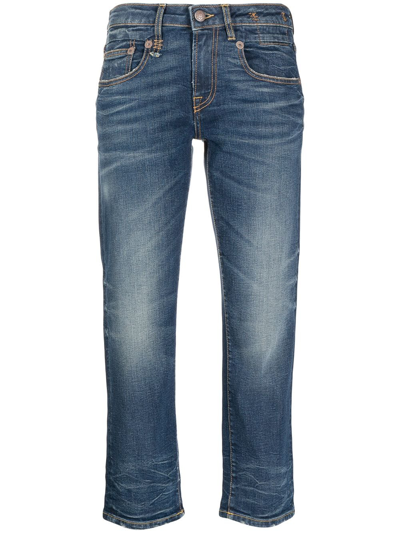 R13 Boy Straight-leg Cropped Jeans In Blue