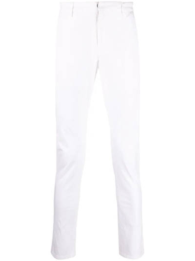 Dondup Light Grey Cotton Trousers In Weiss