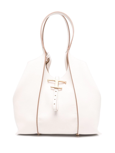 Tod's Timeless Shopping Tote Bag In Weiss