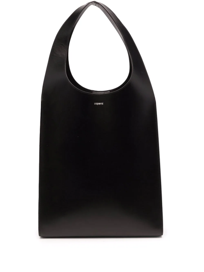 Coperni Large Leather Tote Bag In Black