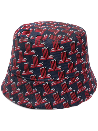 Lanvin Jacquard Reversible Bucket Hat In Bright Red/dark Blue