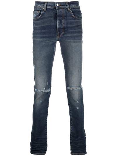 Amiri Faded-effect Skinny Jeans In Blue
