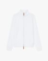 Lafayette 148 Petite Cotton-silk Tape Knit Bomber In White