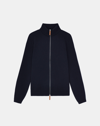 Lafayette 148 Petite Cotton-silk Tape Knit Bomber In Blue