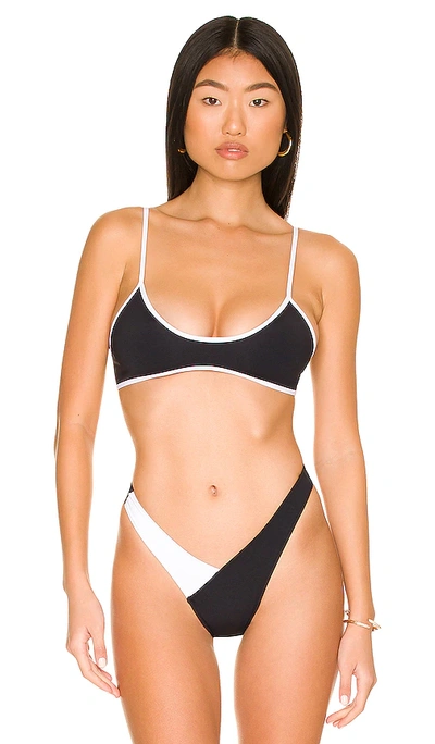 Tropic Of C Rio Bikini Top In Black & White