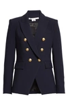 Veronica Beard Miller Dickey Double-breasted Grain De Poudre Blazer In Navy