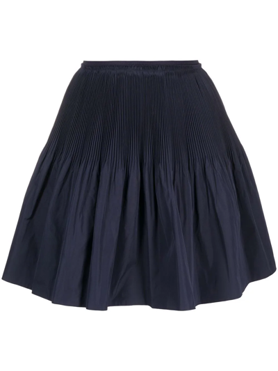 Red Valentino Pleated A-line Skirt In Blue