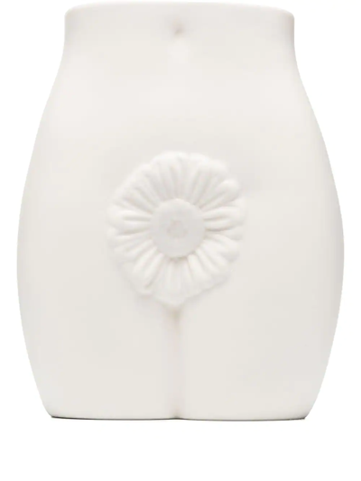 Jonathan Adler White Edie Porcelain Vase In Neutrals