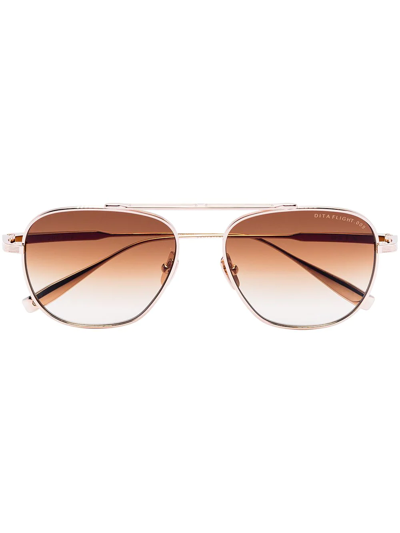 Dita Eyewear Gold Tone Flight 009 Aviator-style Sunglasses