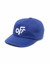Off-white Logo Embroidered Cotton Baseball Cap In Blue
