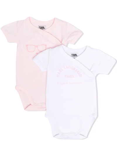 Karl Lagerfeld Babies' Set Of Two Bodies In White