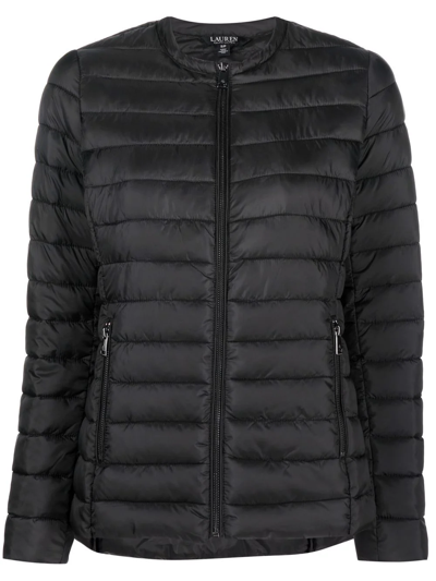 Lauren Ralph Lauren Quilted Zipped Puffer Jacket In Black