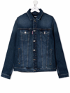 Dsquared2 Embroidered-logo Denim Jacket In Blue