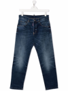 Dsquared2 Stonewashed Straight-leg Jeans In Blue