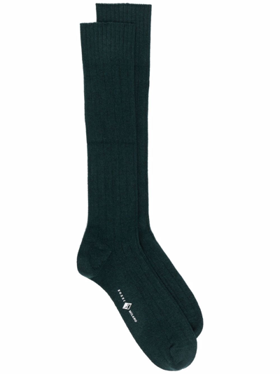 Drumohr Branded-footbed Socks In Green
