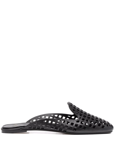 Alevì Backless Caged-toe Loafers In Black