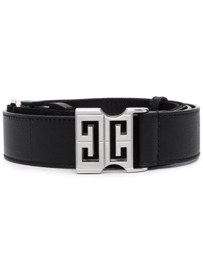 Givenchy Logo-buckle Faux-leather Belt In Black
