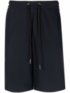 Giorgio Armani Drawstring Organic Cotton Track Shorts In Blue