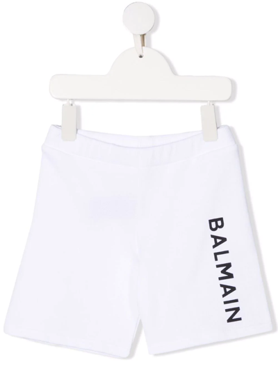 Balmain Babies' Logo Print Shorts In White
