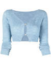 Jacquemus Le Cardigan Alzou Cropped Cardigan In Light Blue