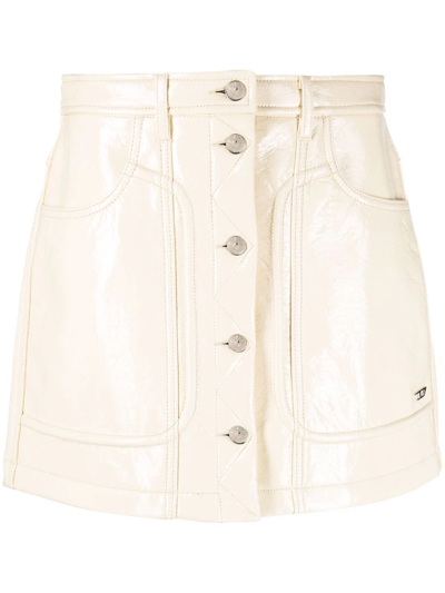 Diesel O-ambra Mini Skirt In Neutrals