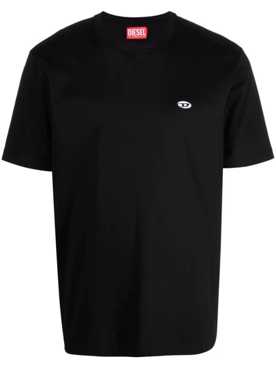 Diesel T-just-doval-pj Cotton T-shirt In Black