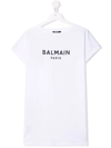 Balmain Teen Logo-print Cotton T-shirt In White