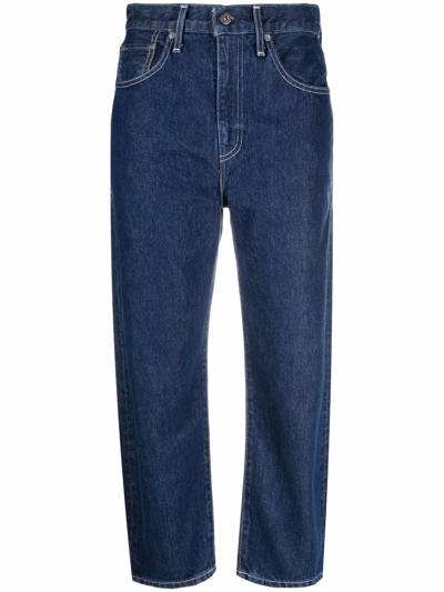 Levi's High-waist Straight-leg Jeans In 深度水洗