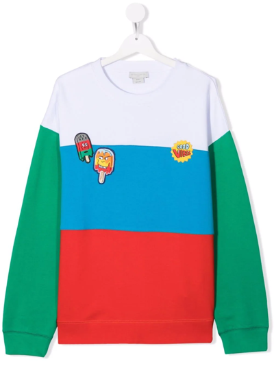 Stella Mccartney Teen Colour-block Panelled Jumper In Red