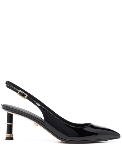 Alevì 55mm Slingback Patent Leather Pumps In Black