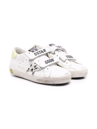 Golden Goose Kids' Logo-print Touch-strap Trainers In White