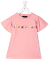 John Richmond Junior Teen Logo Print T-shirt Dress In Pink