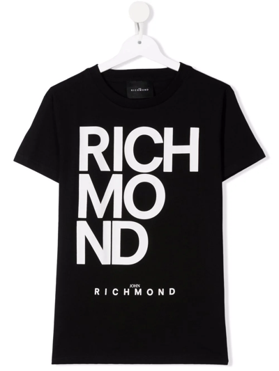 John Richmond Junior Teen Logo-print Short-sleeved T-shirt In Black