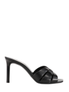 Saint Laurent Tribute Embossed Croc Mules In Black