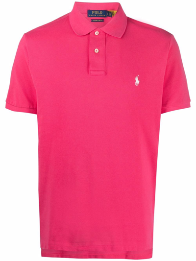 Polo Ralph Lauren Piqué Embroidered Polo Shirt In Pink