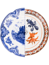 Seletti Hybrid Isaura Printed Porcelain Soup Plate 25.4cm In Blue
