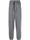 Moncler Ladies Grey Cotton Tapered Track Pants, Size Medium In Grey