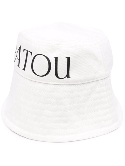 Patou Logo-print Bucket Hat In White