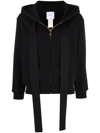 PATOU LOGO-EMBROIDERED ZIP-UP HOODIE