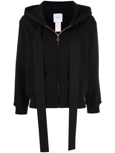 Patou Drawstring Logo Hoodie In Black