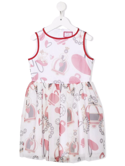 Simonetta Teen Graphic-print Sleeveless Dress In White