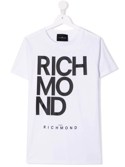 John Richmond Junior Teen Cotton Logo-print T-shirt In White