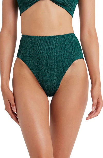 Bound By Bond-eye The Palmer Ribbed Bikini Bottoms In Jewel Green