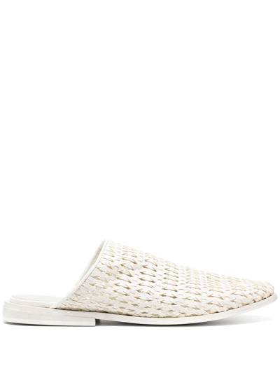 Marsèll Woven Leather Mules In White